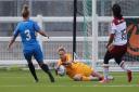 Bradford City Women goalkeeper Skye Kirkham was a key player in the end-to-end game. Picture: Alex Daniel