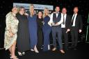 Qube Learning collect the Social Mobility Award. Its head of pre-employment, Paul Taylor, is pictured third from right