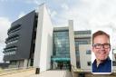 Keighley College, and inset, principal Kevin O’Hare