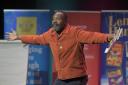 Sir Lenny Henry during his performance on stage at the Alhambra Theatre to mark World Book Day in March