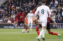 Jefferson Lerma opens his body up to score Bournemouth's opener yesterday, kickstarting another long and painful afternoon for Leeds United.