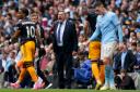 New boss Sam Allardyce (centre) saw his Leeds side show heart, but realistically the 2-1 scoreline flattered them, with a dominant Manchester City making their win harder work than it should have been.