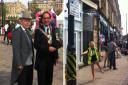 From left, former Lord Mayor of Bradford, Councillor Khadim Hussain, pictured in 2013, and Beth Currie take part in previous year’s Hat Throwing events held in the city