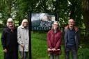 Astrid Hansen, second left, unveiled a new notice board at the former St Matthew's Church in Wilsden