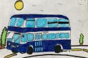 Blue Bus by Vincent Bradley, aged eight
