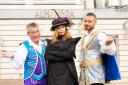 Billy Pearce, Samantha Giles and John Whaite at the Alhambra panto launch. Pic: Nigel Hillier