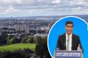 Prime Minister Rishi Sunak making his keynote speech at the Conservative Party Conference. He pledged a new station for Bradford