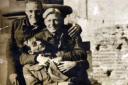 Dunkirk veteran John Allen, centre, with pals during the war