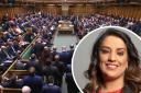 Naz Shah MP, pictured inset, and a view of the House of Commons