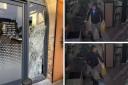 Images from the CCTV footage of the burglary at The Yorkshire Chair hair salon