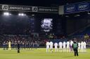 Players observe a minute's applause in memory of former England manager Terry Venables ahead of the Sky Bet Championship match at Elland Road. Photo credit:  Danny Lawson/PA Wire