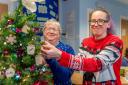 Shearbridge Vets receptionists Julie Sutcliffe and Lucy Bashforth with the memory tree