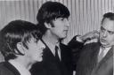 The Beatles with T&A critic Peter Holdsworth at the Gaumont in 1964