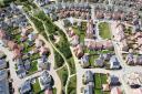 An aerial view of a Brighouse Garden Communities green link. Copyright: JTP