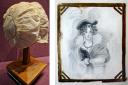 Charlotte Bronte's christening cap, and an early image by Charlotte of Lady Zenobia