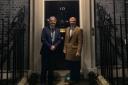 Philip Davies and Wayne Jacobs outside 10 Downing Street