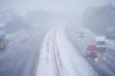 Wintery weather on a motorway last year