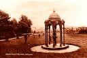 A 1920s postcard showing the drinking fountain in its original glory