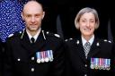 Retired chief superintendent Wendy Bower (right) and former assistant chief constable, Pete Lawson at an awards ceremony