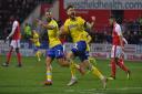 Leeds United's Mateusz Klich celebrates his team's first goal during the FA Cup fourth round match at the AESSEAL New York Stadium, Rotherham. PRESS ASSOCIATION Photo. Picture date: Saturday January 26, 2019. See PA story SOCCER Rotherham. Photo