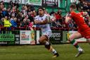 Dalton Grant goes on the charge for Bulls against Keighley Cougars. Picture: Tom Pearson
