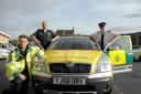 STREETWISE: From left, paramedic Carl Davies, Richard Waterman, of the Yorkshire Ambulance Service, and City Ward Inspector Kevin Pickles