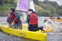 Fun on the water at Doe Park water sports centre in Denholme for these youngsters