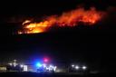 Firefighters spend hours battling large blaze on Ilkley Moor. Picture: Simon Wilkinson