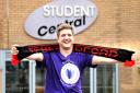 Sam Butterworth, sports and societies officer at Bradford University gets ready for the Bradford City run