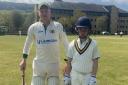 Thomas Durn (right) put on 39 for Crossflatts' third team alongside his long-serving father Craig.