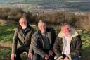 Cllrs Colin Campbell, Ryk Downes and Sandy Lay at Otley Chevin