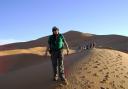 Ron Hiley trekking in the Sahara  desert, 2008