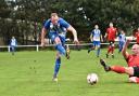 Luke Aldrich opened the scoring for Eccleshill in their thrilling win at Silsden Picture: Daniel Kerr