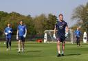 Tim Dittmer, right, at training with England keepers Sam Johnstone and Jordan Pickford. Picture: Twitter