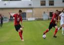 Campion (red and black) beat Cleator Moor 3-1 on August 18. Pic: Alex Daniel