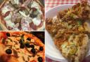Photos via Tripadvisor show pizza from Mimmo's (top left), San Angelo Ristorante (bottom left) and Pizza Pieces (right).