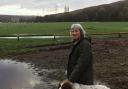 Jennifer Luxford of Apperley Bridge was out walking her dog and looking at damage caused by flooding