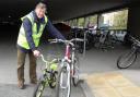 David Goldie with some of the donated bikes being collected at Skipton Building Society carpark