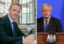 Photo shows Robbie Moore, left, and Boris Johnson right (PA).
