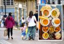 Pictures: Bradford city centre captured by Newsquest/Food from Bundobust Leeds, inset, via Tripadvisor.