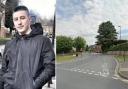 Armend Xhika died aged 22 after being stabbed in East Marshal Road, in Sheffield last May. Left Picture: South Yorkshire Police. Right Picture: Google Street View