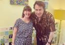 Cobbles & Clay cafe owner Jill Ross and TV's Jonathan Ross took a picture together. Picture: Cobbles & Clay