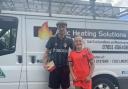 Lola Hird with her sponsor AMC Heating Solutions, of Skipton