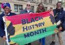 BLACK HISTORY MONTH IN BRADFORD: Left to right, Marcia Guy, Gerard Hall, Yvonne Hall and Nigel Guy in Centenary Square