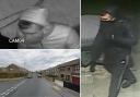 Police have released images of a man they would like to identify in connection with an attempted burglary in Norwood Grove, Birkenshaw. Bottom-Left Picture: Google Street View. Top-Left and Right Picture: West Yorkshire Police