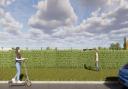 An artist\'s impression of how the fence will appear within the school site boundary. Shown at planning meeting on Thursday/YouTube.