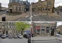 HSBC bank branches in Brighouse (top-left), Ilkley (top-right), Skipton (bottom-left) and Horsforth (bottom-right) will close next year