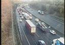 Delayed drivers on M62 hit by SIX MILE long queues