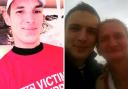 Daniel Galloway, pictured left in a charity top for Victim Support. Pictured right, Daniel Galloway with his late mum Vera Hudson