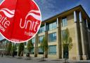A protest is taking place at Morrisons' Bradford HQ by Unite members